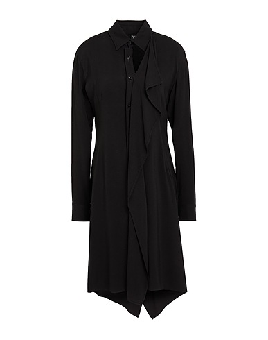 Y'S YOHJI YAMAMOTO Shirt dress Black 62% Rayon, 35% Cupro, 3% Silk