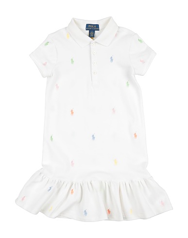 POLO RALPH LAUREN Dress POLO PONY STRETCH MESH POLO DRESS White 98% Cotton, 2% Elastane