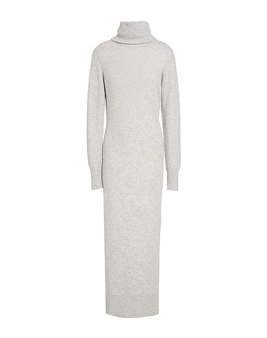 SOLOTRE Midi dress Light grey 55% Wool, 45% Cashmere