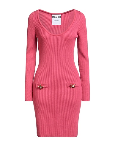 MOSCHINO Kurzes Kleid COUTURE Fuchsia 100% Schurwolle