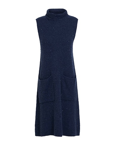 FABIANA FILIPPI Knit dress Slate blue 48% Virgin Wool, 20% Silk, 17% Cashmere, 11% Alpaca wool, 4% Polyester