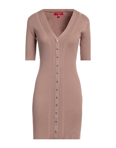 GUESS Sheath dress Camel 65% Viscose, 35% Polyamide