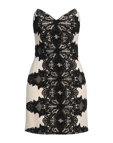 ELISABETTA FRANCHI Sheath dress Ivory 66% Viscose, 32% Acetate, 2% Elastane, Polyamide, Cotton