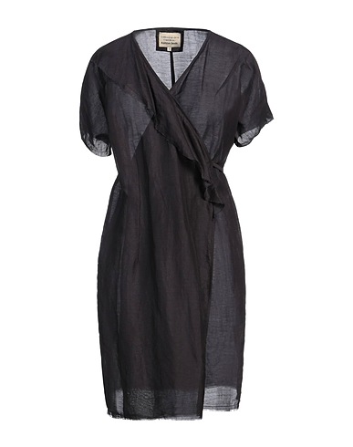 ALESSIA SANTI Kurzes Kleid Schwarz 50% Leinen, 36% Viskose, 14% Modal