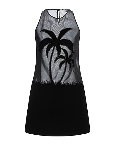 PALM ANGELS Short dress Black 86% Polyester, 14% Elastane, Viscose, Silk