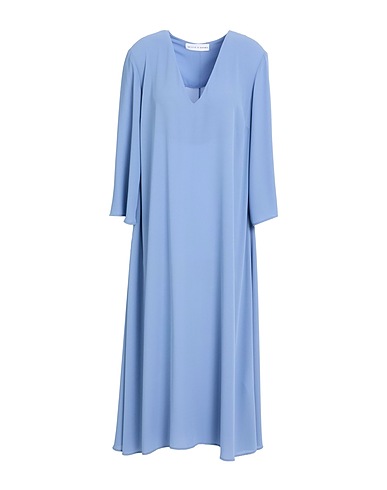 SKILLS & GENES Midi dress Slate blue 57% Cotton, 43% Viscose