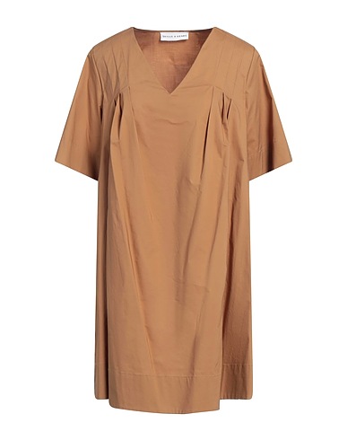 SKILLS & GENES Short dress Khaki 95% Cotton, 5% Elastane