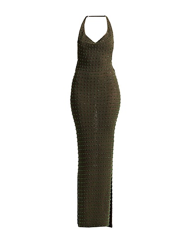 AYA MUSE Langes Kleid Militärgrün 72% Rayon, 28% Baumwolle