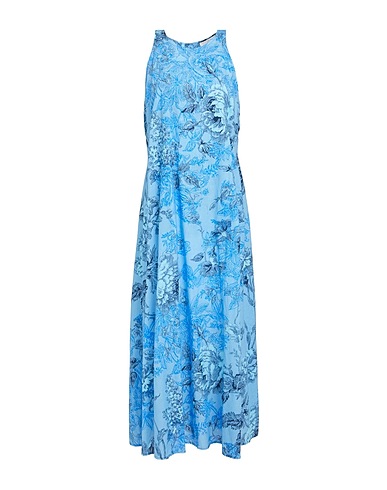 19.70 NINETEEN SEVENTY Long dress Sky blue 55% Linen, 45% Cotton