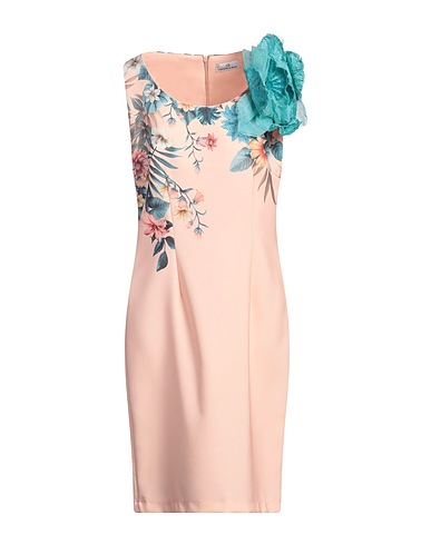 MANUELA RIVA Midi dress Salmon pink 90% Polyester, 10% Elastane