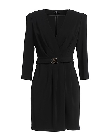 DIVEDIVINE Short dress Black 98% Polyester, 2% Elastane