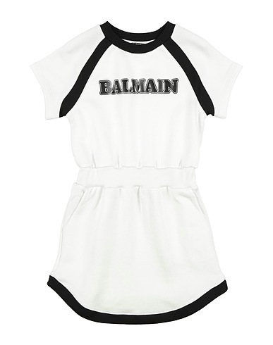 BALMAIN Vestito Bianco 57% Rayon, 43% Cotone, Viscosa