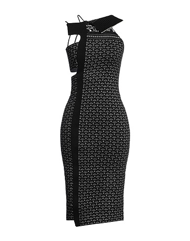 MM6 MAISON MARGIELA Midi dress Black 29% Polyamide, 28% Wool, 27% Synthetic fibers, 12% Cotton, 4% Cashmere