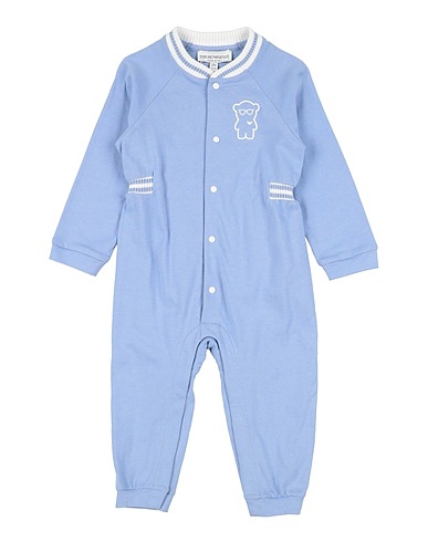 EMPORIO ARMANI Strampelanzug für Babys Blaugrau 100% Baumwolle, Polyamid, Elastan
