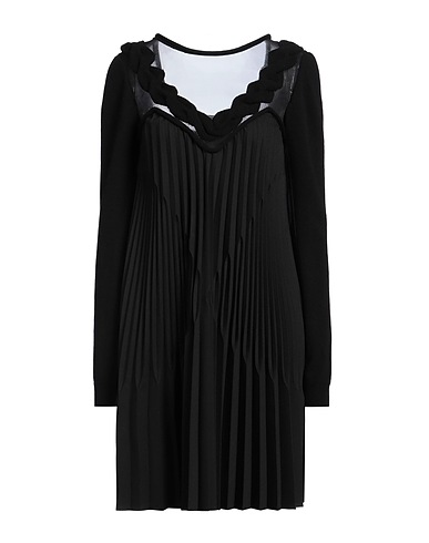 ALBERTA FERRETTI Pleated dress Black 58% Polyester, 21% Virgin Wool, 18% Viscose, 3% Elastane, Silk