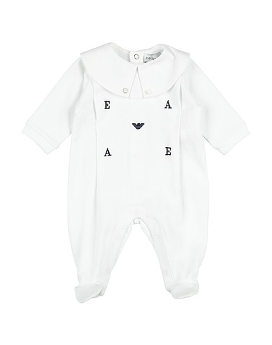 EMPORIO ARMANI Baby jumpsuit White 97% Cotton, 3% Elastane