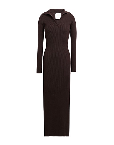 MARELLA Midi dress MONOCHROME Dark brown 100% Virgin Wool