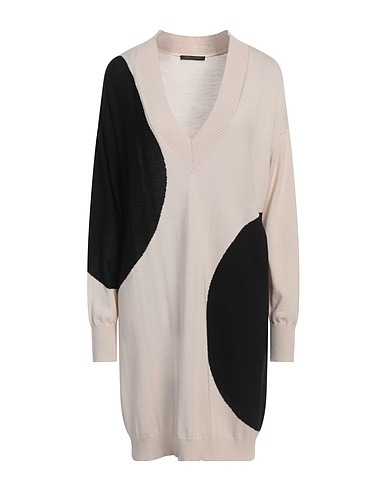 MARINA RINALDI Vestito corto Beige 50% Lana Vergine, 50% Acrilico