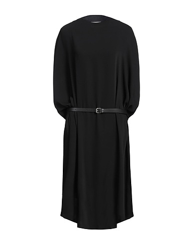 MM6 MAISON MARGIELA Midi dress Black 100% Polyester, Calfskin