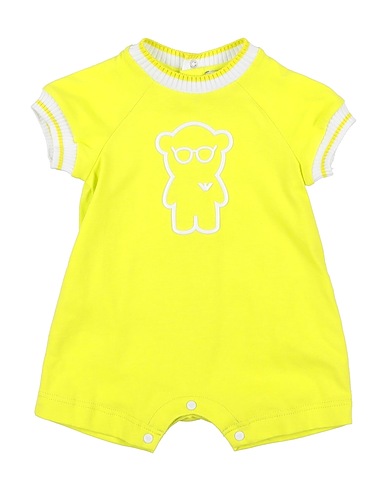 EMPORIO ARMANI Baby jumpsuit  Lime green 96% Cotton, 3% Polyamide, 1% Elastane