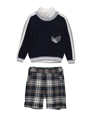 BIMBALÒ Baby co-ord  Midnight blue 70% Wool, 30% Acrylic, Polyester, Cotton