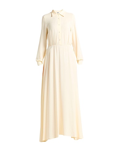 GRIFONI Long dress Cream 69% Acrylic, 31% Silk