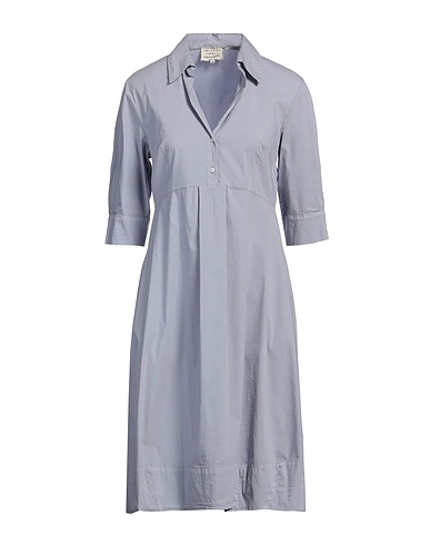 ALESSIA SANTI Midi dress Light grey 68% Cotton, 28% Polyamide, 4% Elastane