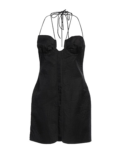 CULT GAIA Short dress Black 89% Linen, 11% Nylon