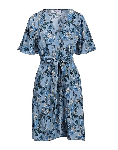 MIKI THUMB Short dress Light blue 100% Silk