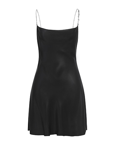 DIESEL Vestito corto Nero 100% Poliestere, Acciaio