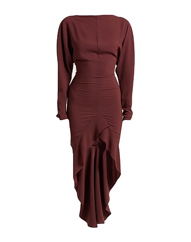 PHILOSOPHY di LORENZO SERAFINI Midi dress Chocolate brown 73% Triacetate, 27% Polyester
