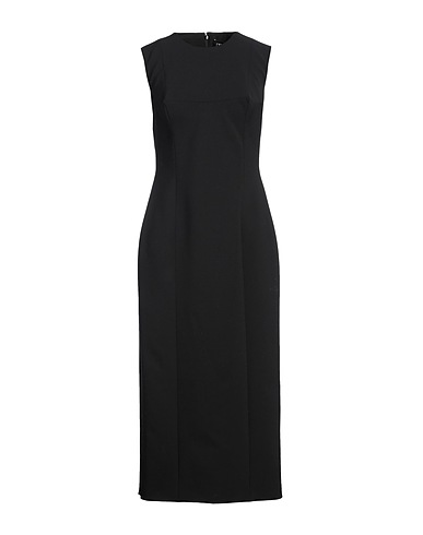 DEL CORE Midi-Kleid Schwarz 53% Polyester, 43% Wolle, 4% Elastan
