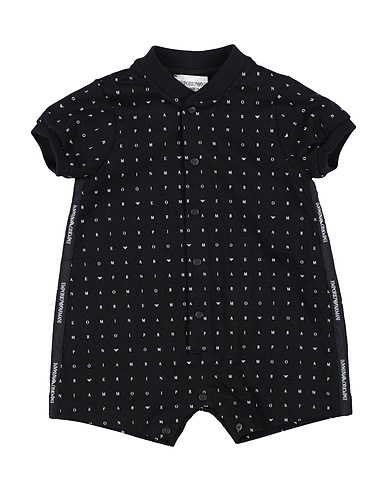 EMPORIO ARMANI Baby jumpsuit  Midnight blue 98% Cotton, 2% Elastane