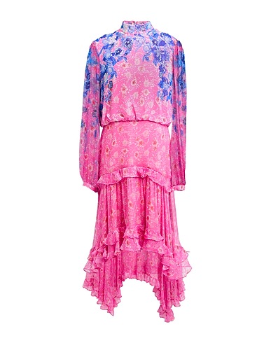 SALONI Long dress Magenta 100% Silk