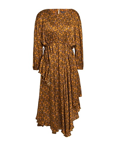 HIGH Midi dress USE Dark green 73% Rayon, 27% Silk