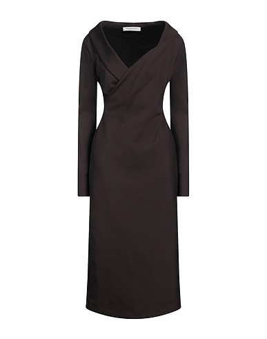 PHILOSOPHY di LORENZO SERAFINI Midi dress Dark brown 87% Polyamide, 13% Elastane