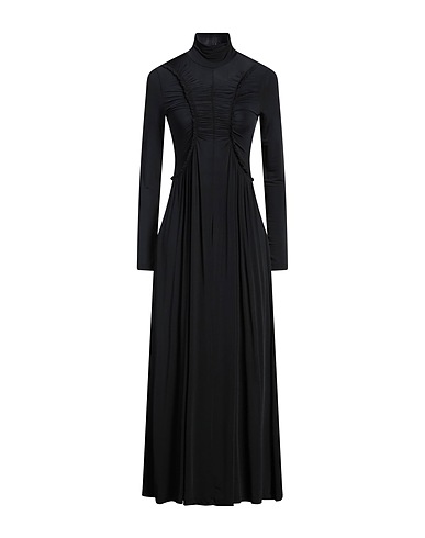 ULLA JOHNSON Long dress Black 91% Rayon, 9% Elastane