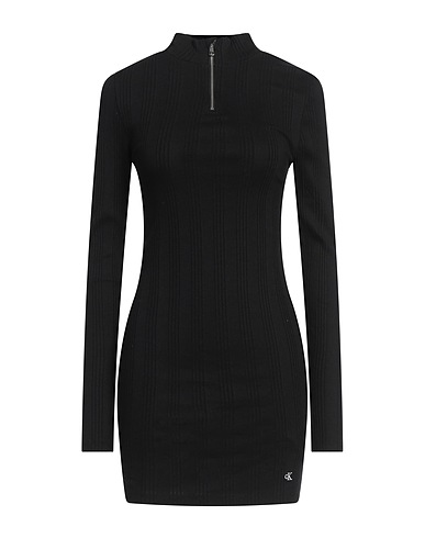 CALVIN KLEIN JEANS DRESSES Black 95% Cotton, 5% Elastane