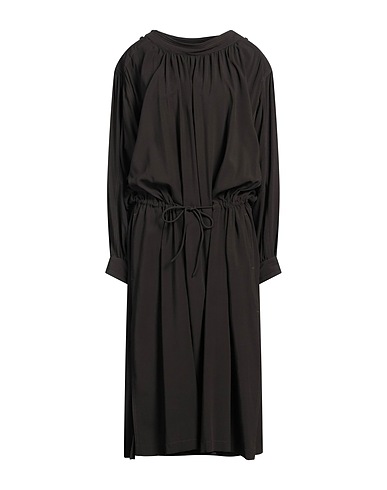 LEMAIRE Midi dress Dark brown 85% Viscose, 15% Virgin Wool