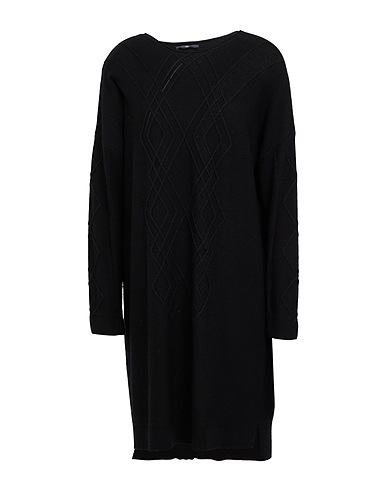 HIGH Short dress USE Black 100% Virgin Wool