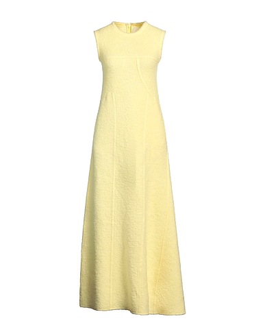JIL SANDER Langes Kleid Pastellgelb 86% Wolle, 14% Polyamid