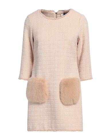 NO SECRETS Short dress Sand 70% Polyamide, 30% Wool