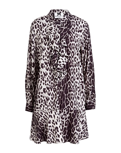 NO SECRETS Short dress Grey 92% Polyester, 8% Elastane