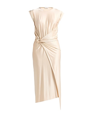 RABANNE Long dress Beige 90% Viscose, 10% Elastane