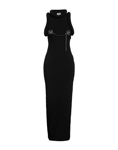 JEAN PAUL GAULTIER Long dress Black 64% Viscose, 28% Polyester, 7% Polyamide, 1% Elastane, Polyurethane