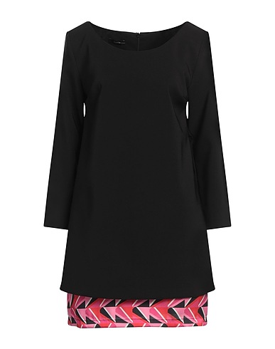 HANITA Short dress Black 89% Polyester, 11% Elastane