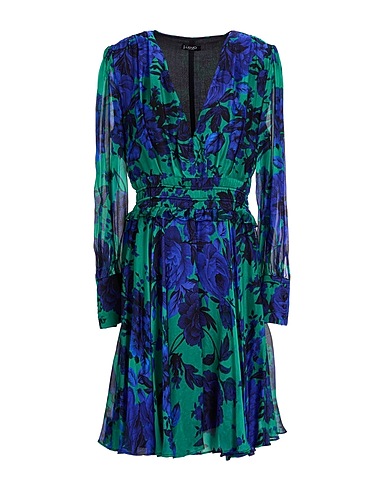 LIU •JO Short dress Green 50% Silk, 50% Viscose