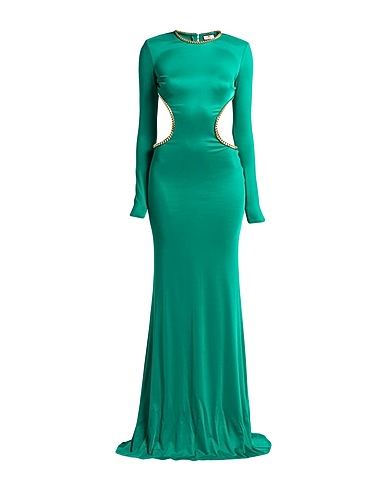 ELISABETTA FRANCHI Long dress Emerald green 96% Viscose, 4% Elastane