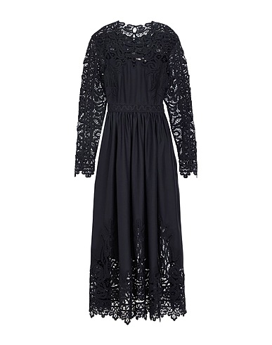 ULLA JOHNSON Long dress Black 70% Cotton, 30% Silk, Polyester