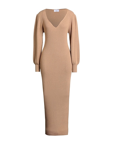 SOALLURE Long dress Camel 45% Viscose, 25% Wool, 25% Polyamide, 5% Cashmere